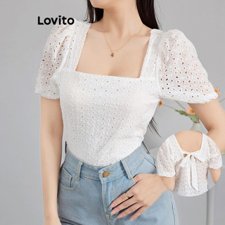 Lovito Blusa Casual Lisa Plicada para Mulheres L120ED544 em Oferta na Shopee