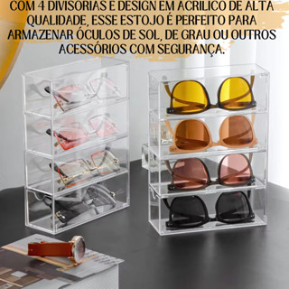Organizador Porta Óculos Escuro Sol Organizador Estojo Case em Oferta na Shopee