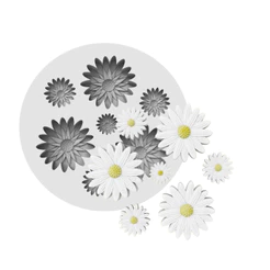 Molde de Silicone 7 Mini Margarida para Artesanato Lembrancinhas Vela Sabonetes Resina Biscuit Gesso