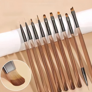 Kit 9 Pincéis Para Arte De Unhas Conjunto De Ferramentas Desenho De Polimento De Gel em Oferta na Shopee