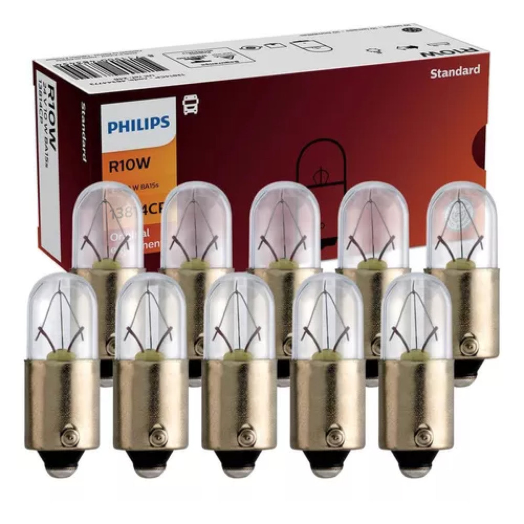 10 Lâmpada Standard R10w 24v Ba15s 13814CP ORIGINAL PHILIPS em Oferta na Shopee