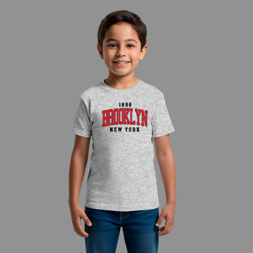 Camiseta Infantil Masculina Streetwear Casual Confortável Gola Redonda Broklin 1998