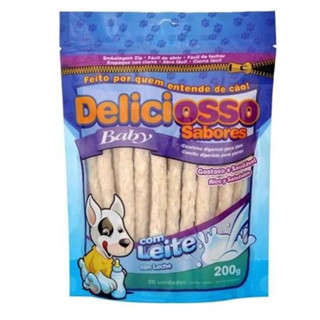 Osso Palito Mastigável c/ Leite Deliciosso Baby 200g 20UN em Oferta na Shopee