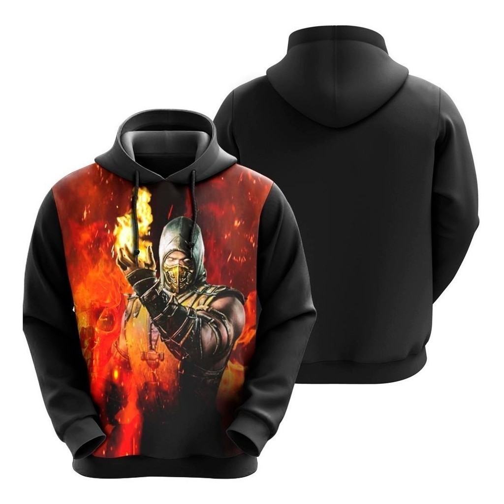 Blusa Moletom Sublimado Full Mortal Kombat Scorpion
