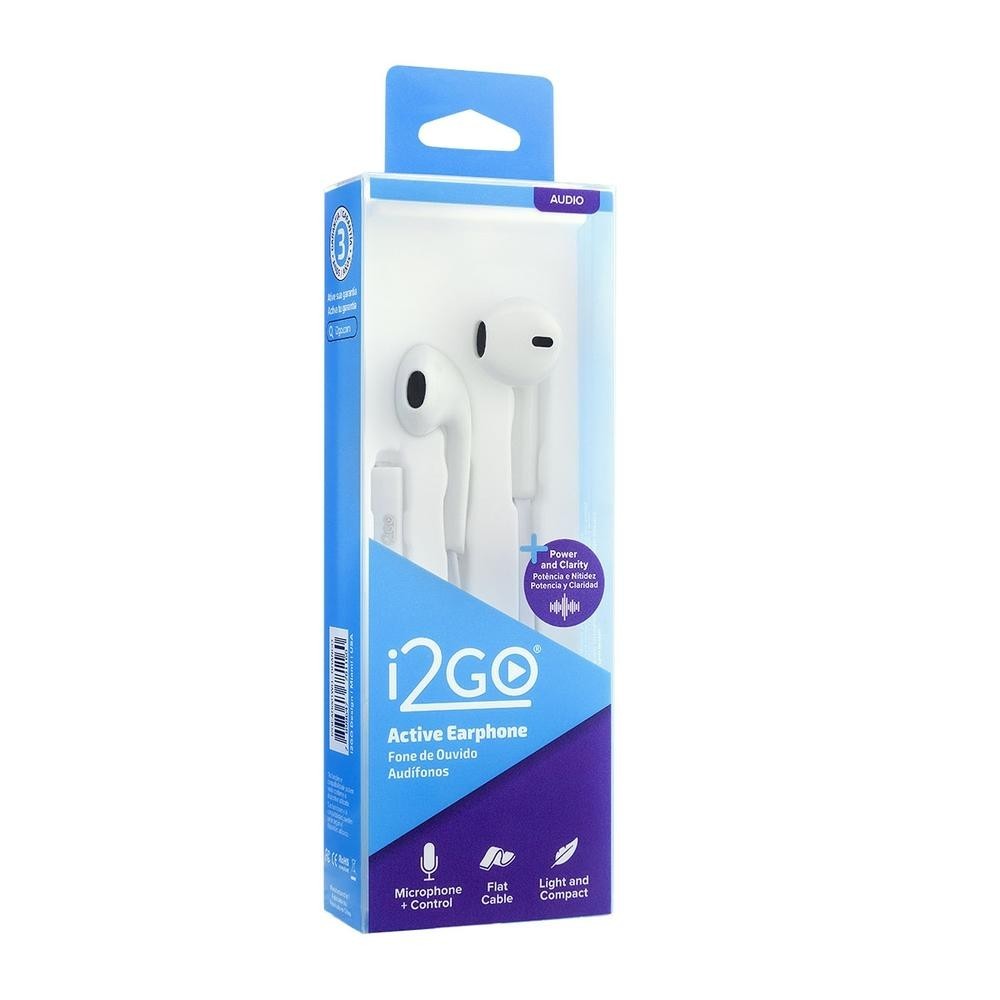 Fone De Ouvido i2GO Active Com Microfone 1,2m Branco — imagem 2 de 2