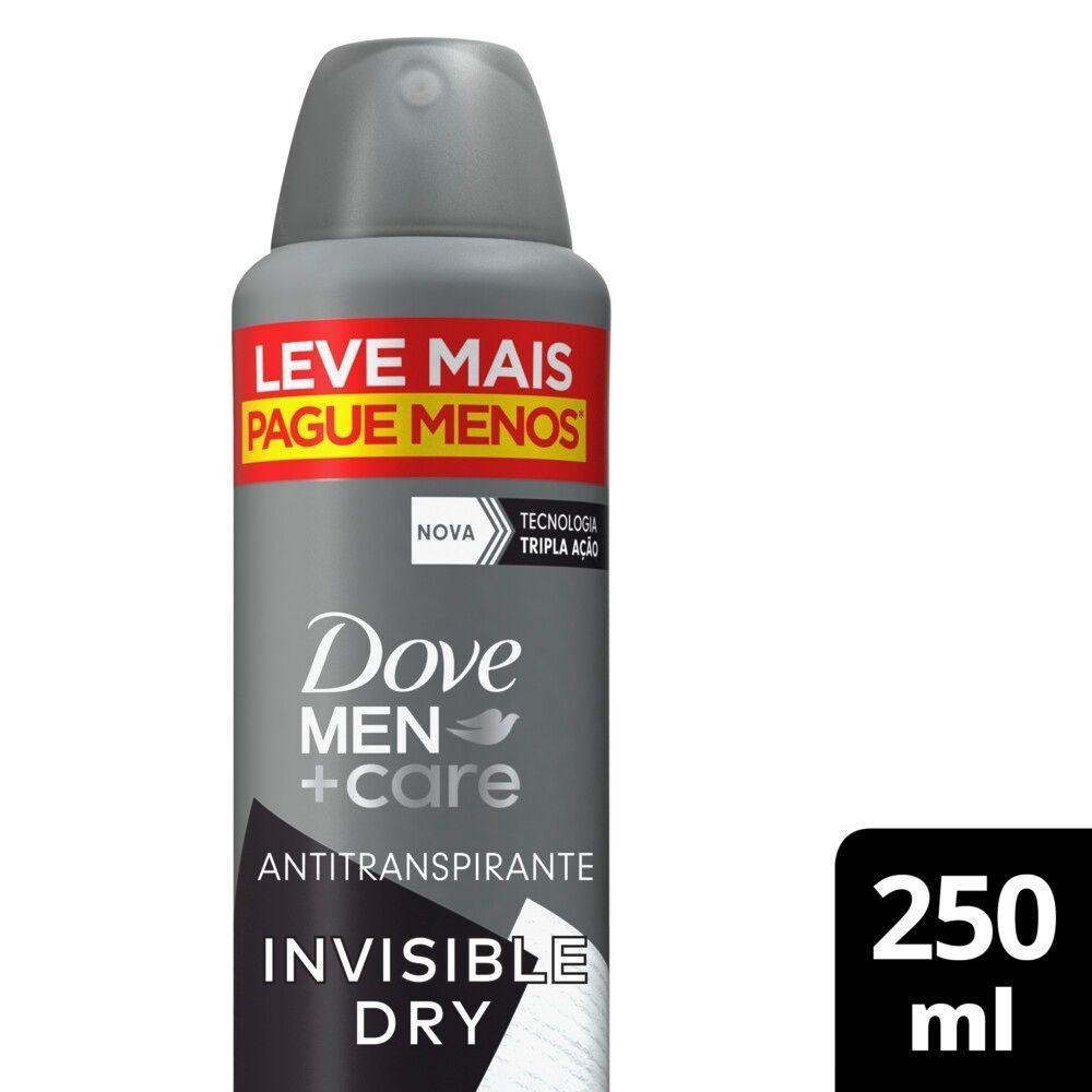 Desodorante Antitranspirante Aerosol Dove Men+Care Invisible Dry 250ml em Oferta na Shopee