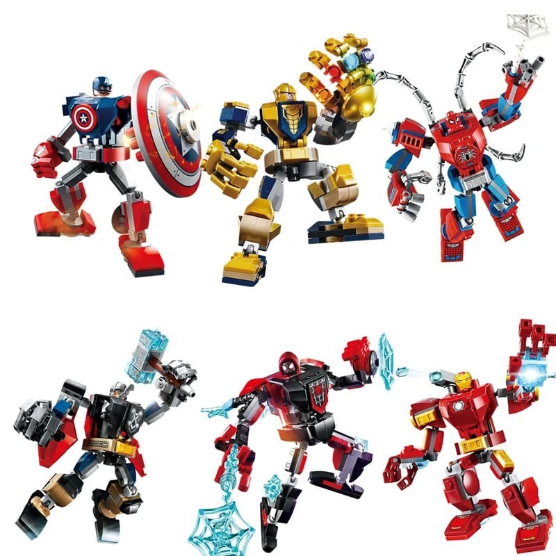 Os Vingadores Homem de Ferro Homem Aranha Thanos modelo HOMEM ARANHA103PCS BLOCO D MONTAR