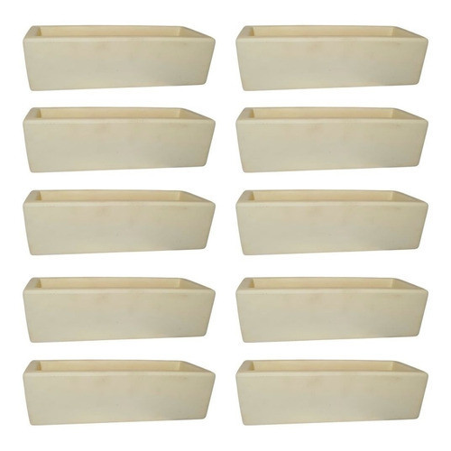Kit 10 Jardineiras de Planta Bege 37x15 Floreira Polietileno