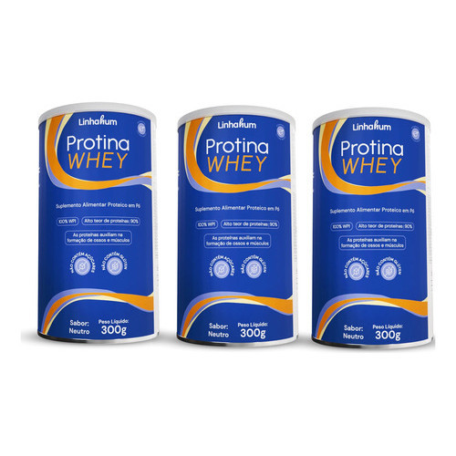 3un Protina Whey Suplem 100% Proteina Isolada Leite Linhahum