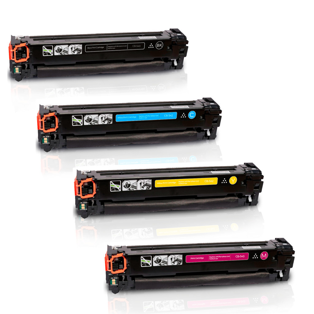 Kit 4 Toner Compatível com CB540A CB541A CB542A CB543A 125A | CP1215 CP1510 CP1515 CP1518 CM1312
