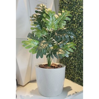 Planta Artificial Bananinha + Vaso Polietileno Cores