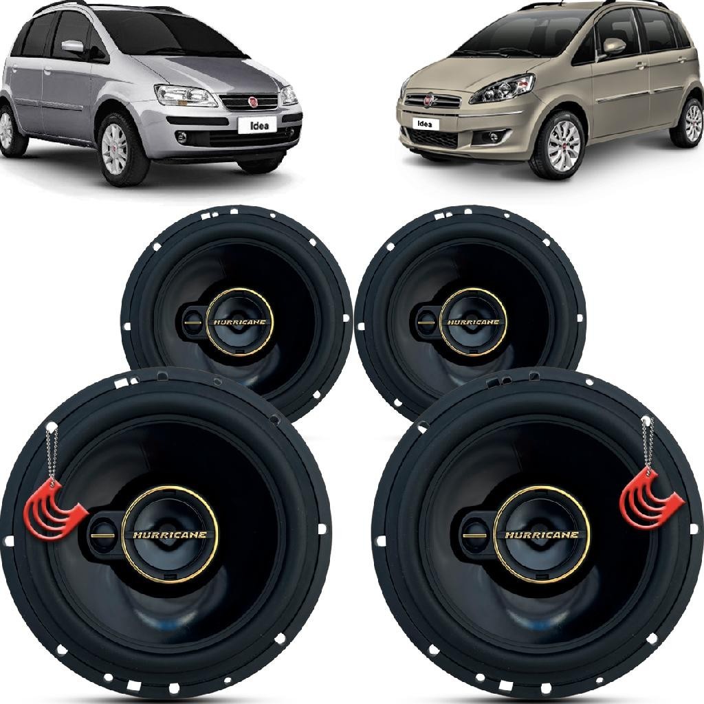 Kit Alto Falantes Dianteiros e Traseiros Fiat Idea 2006 até 2016 - Hurricane Aurum 480w em Oferta na Shopee