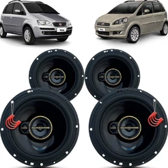 Kit Alto Falantes Dianteiros e Traseiros Fiat Idea 2006 até 2016 - Hurricane Aurum 480w