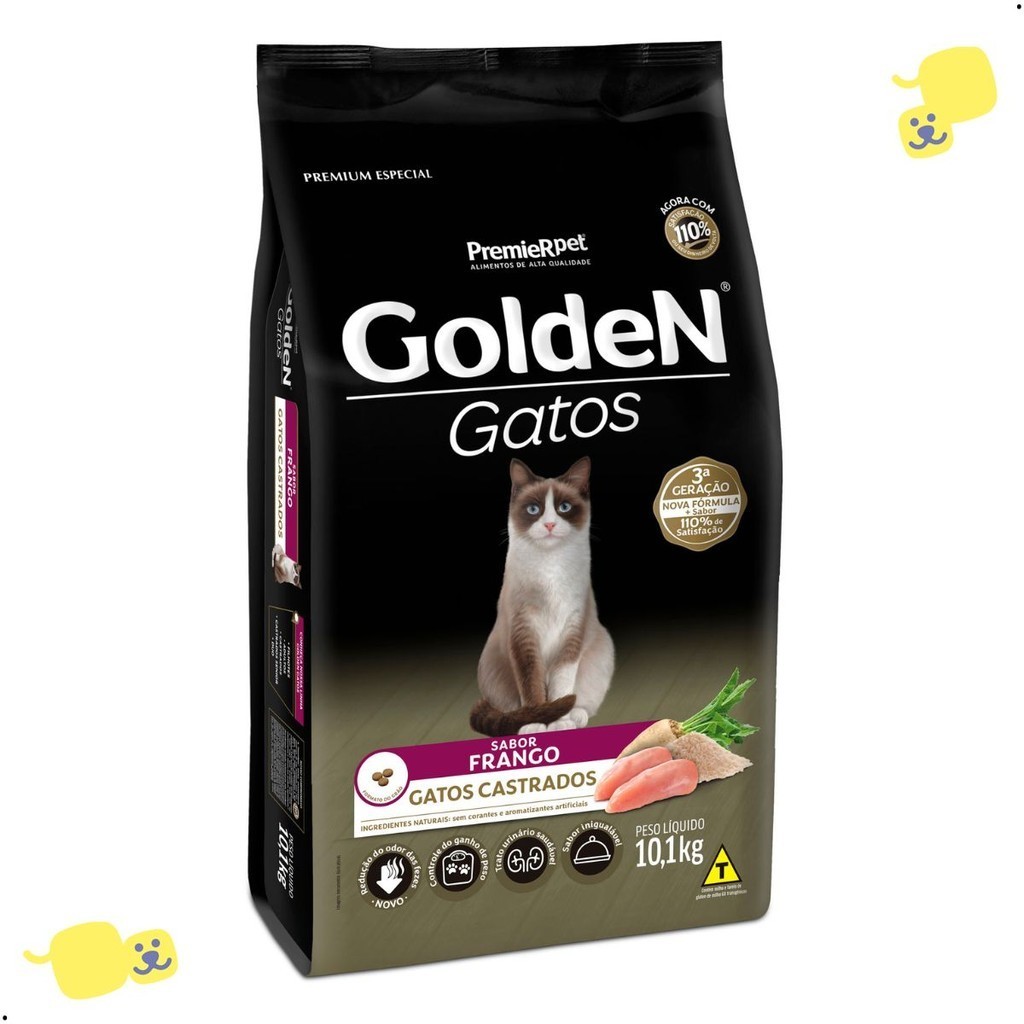 Ração Golden Gatos Castrados 10,1kg Sabor Frango Ração Gato Castrado Ração …