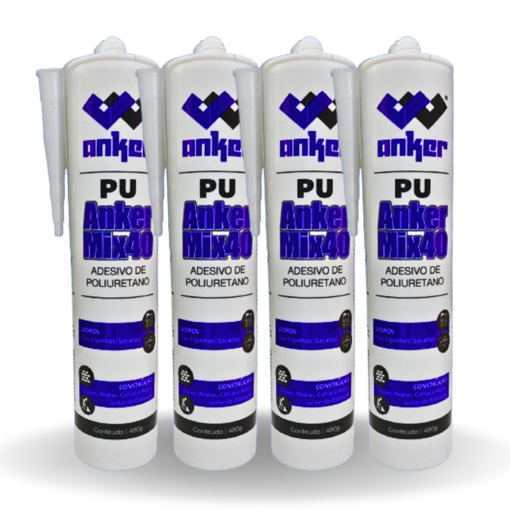 Kit 4 Pu 40 Cola Selante 340g Anker Do Brasil Adesivo Preto