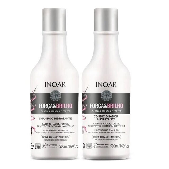 Inoar Kit Força e Brilho Shampoo e Condicionador 500ml em Oferta na Shopee