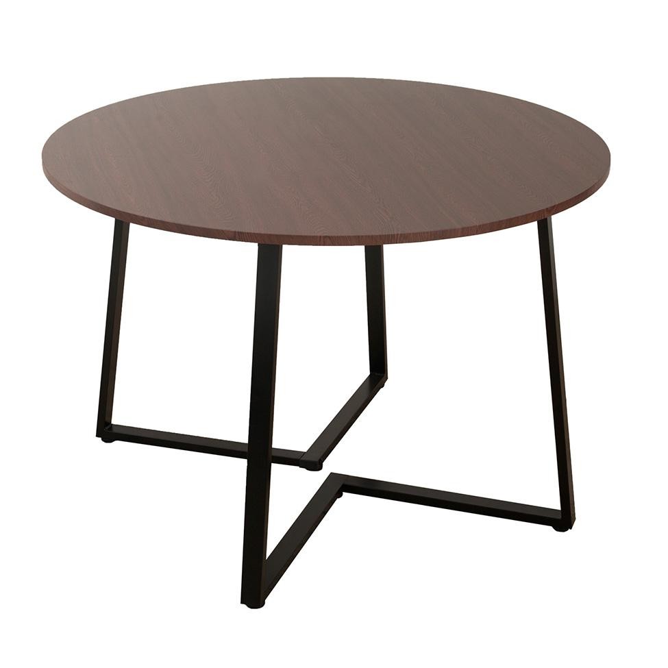 Mesa de Jantar Redonda Rotterdam Amêndoa e Preta 110 cm em Oferta na Shopee