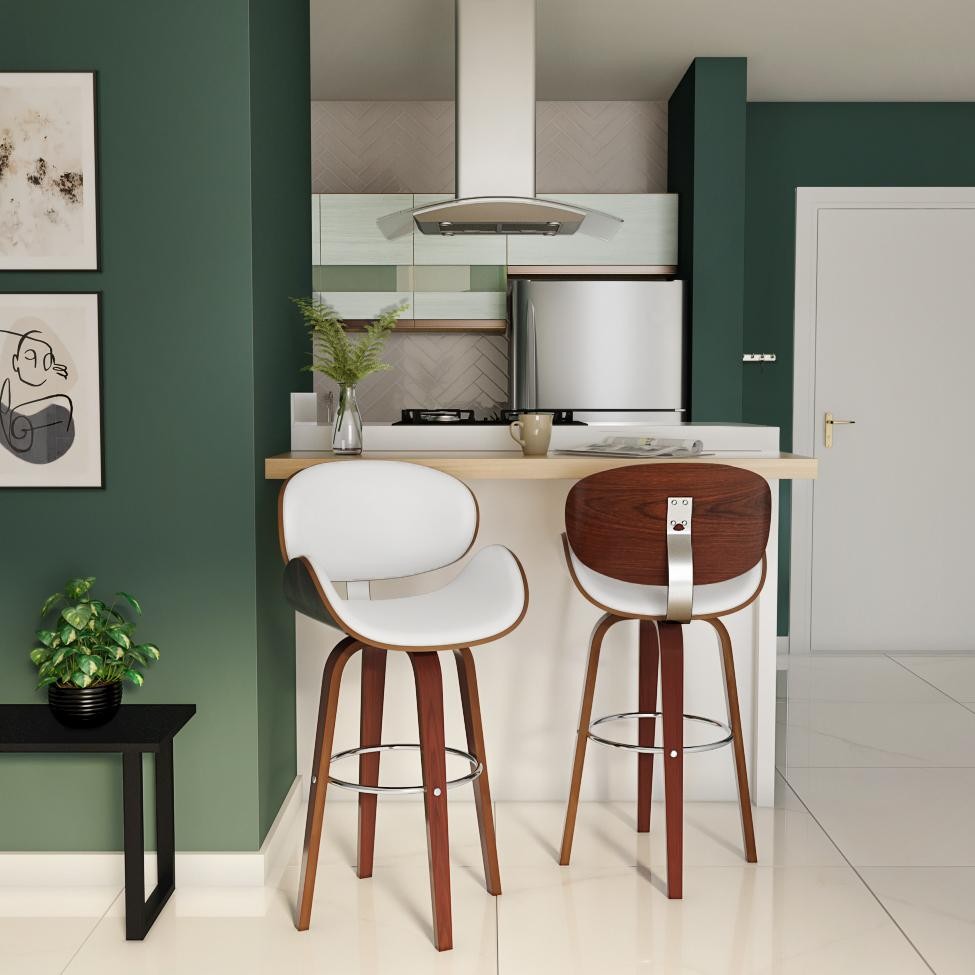 Banqueta Giratória Ede Branca em Oferta na Shopee