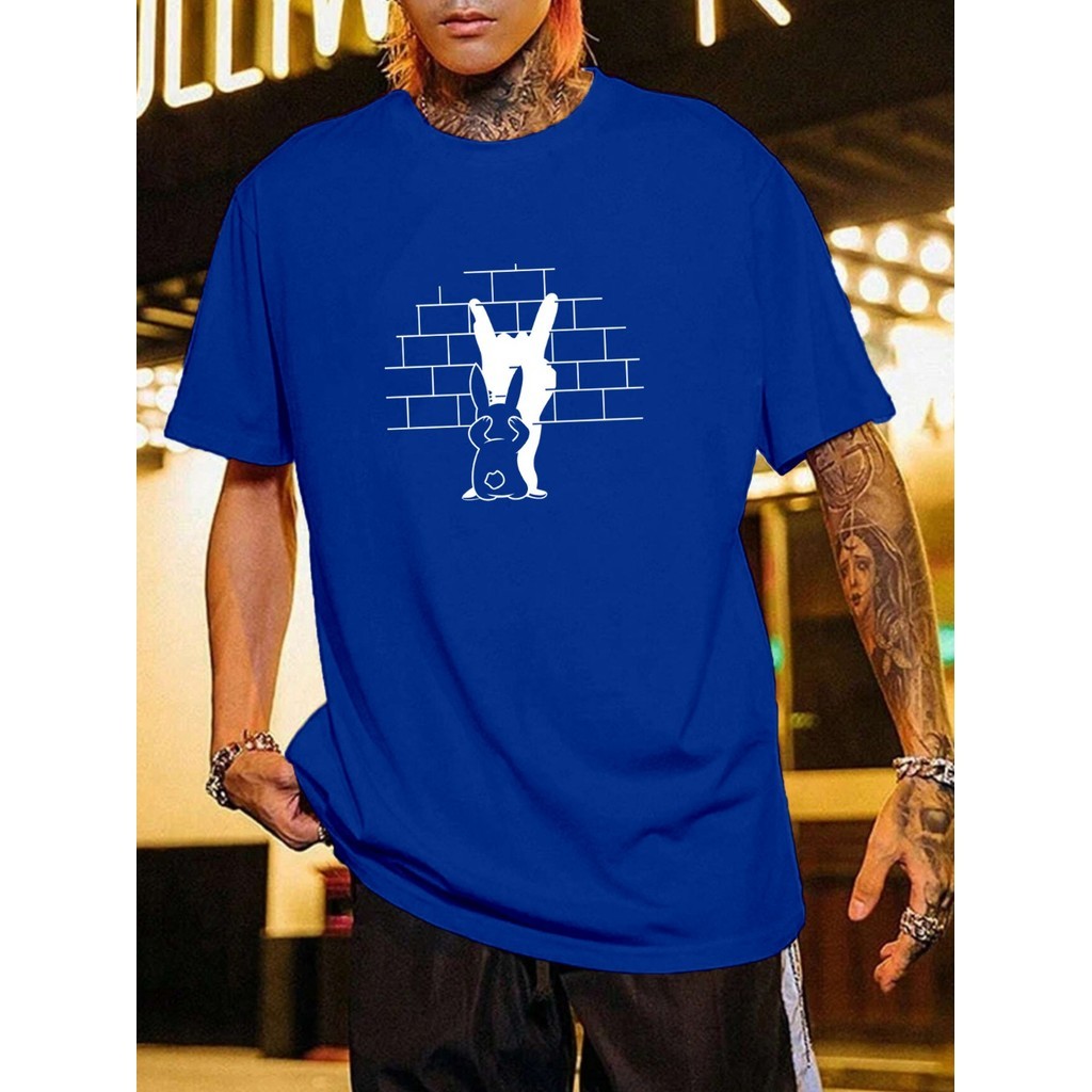 Camiseta Estampada Coelho Blusa Oversized Estilosa Moderna Casual Despojada Old School Life Style
