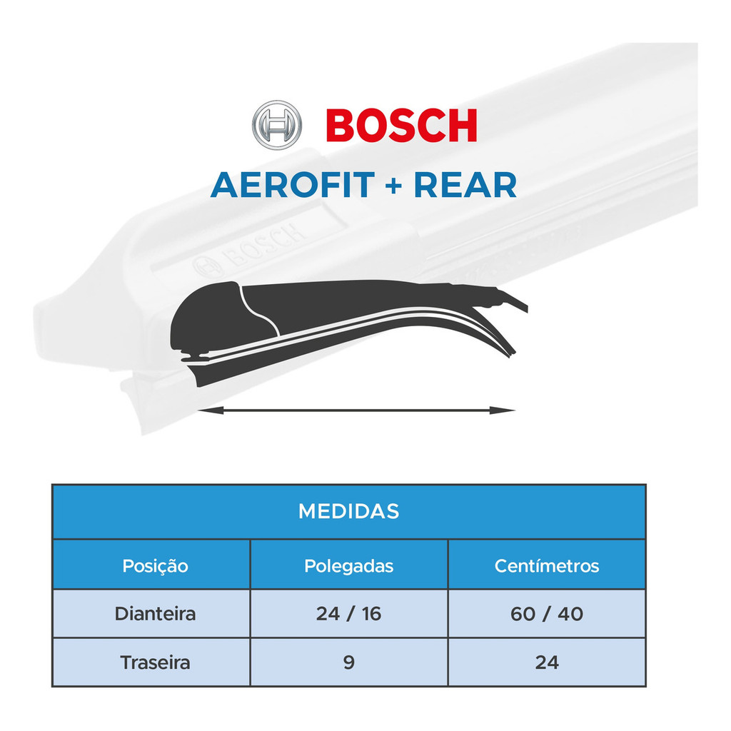 Detalhes do Limpa Parabrisa Diant /traseira Bosch Fiat Mobi 2016 A 2020