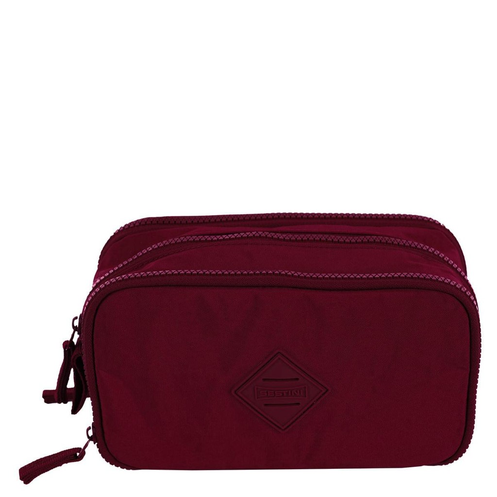 Estojo Especial 3 Compartimentos Crinkle - Vinho