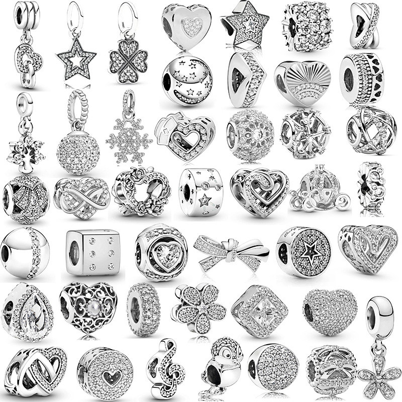 Clássico Charme Berloque Prata 925 Pingente Belas Jóias Aço Inoxidável Contas DIY Pulseira Colar Acessórios em Oferta na Shopee