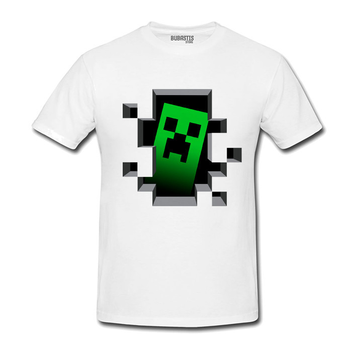 Camiseta M1necraft Creeper Gamer Retro Blocos Vilão Verde Nerd Geek infantil Adulto