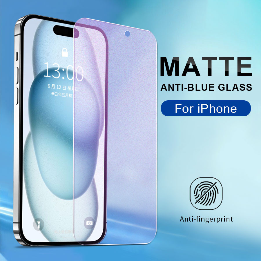fosca anti-luz azul pelicula De Vidro Para iPhone 17 16 15 14 13 12 11 Pro Max Air 16e mini 8 Plus X XS MAX XR Película