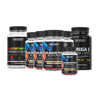 4 Colágenos Tipo 2 Para Ossos, cartilagem e articulações + Ômega 3 + Multivitamínico - Renova Be