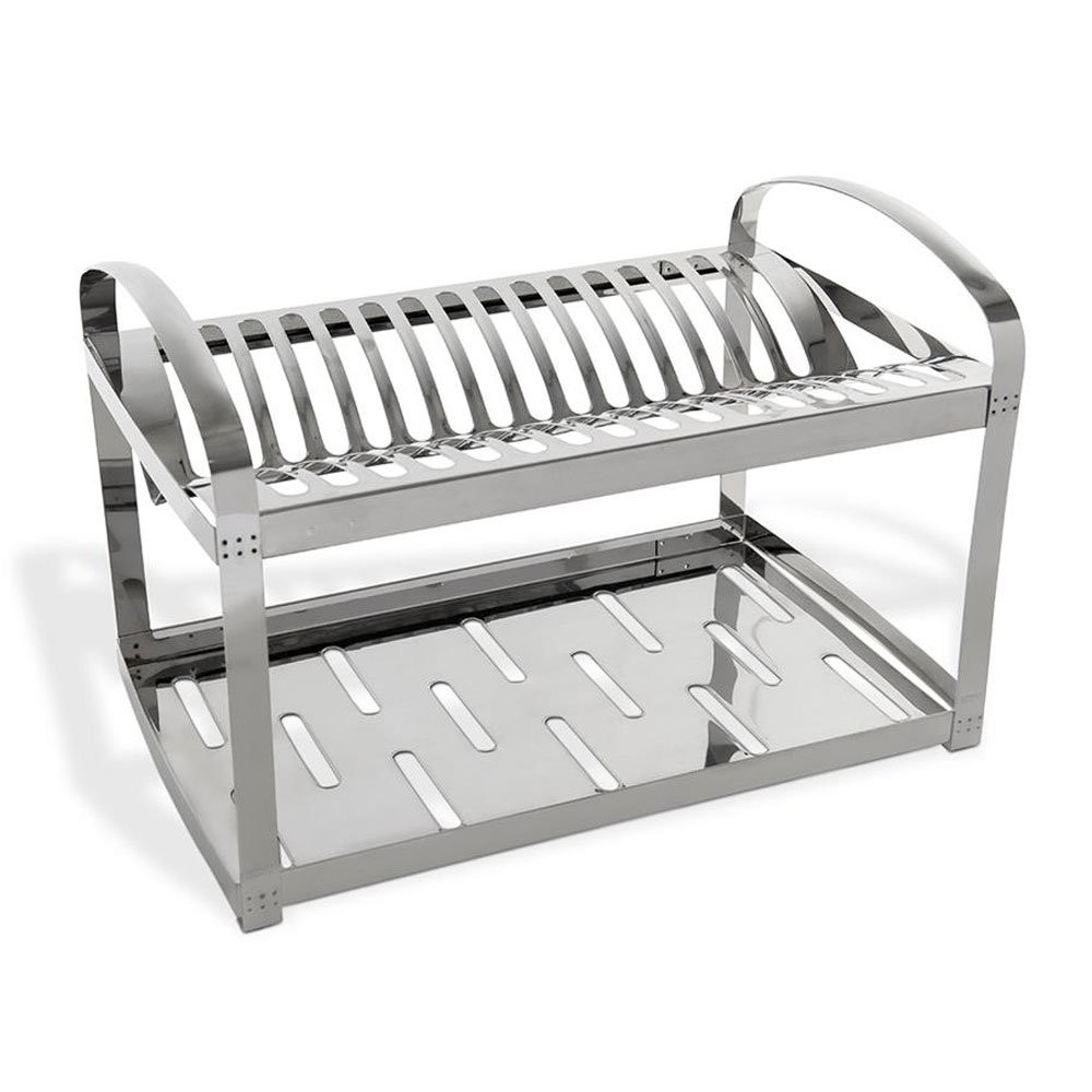 Escorredor de Louça Aço Inox 16 Pratos com Escorredor de Talheres Plástico Suprema Brinox