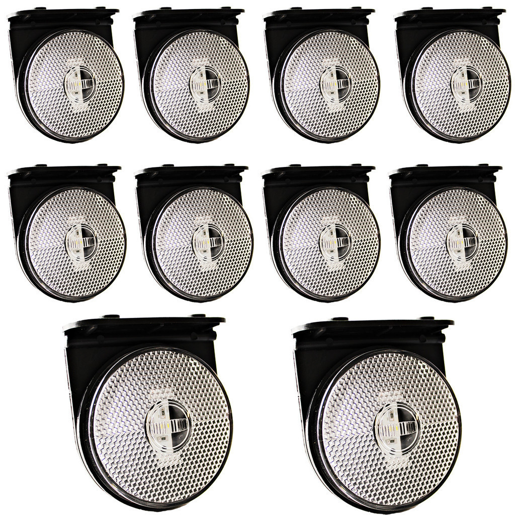 10 Lanterna Lateral Carreta Randon 88mm LED BIVOLT CR +Suporte
