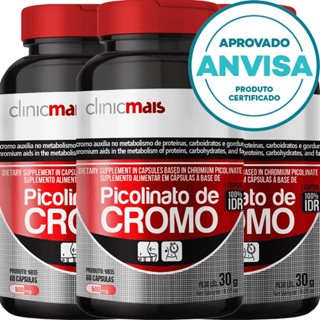 KIT 3x Picolinato De Cromo - 60 Cápsulas 500mg - Clinicmais em Oferta na Shopee