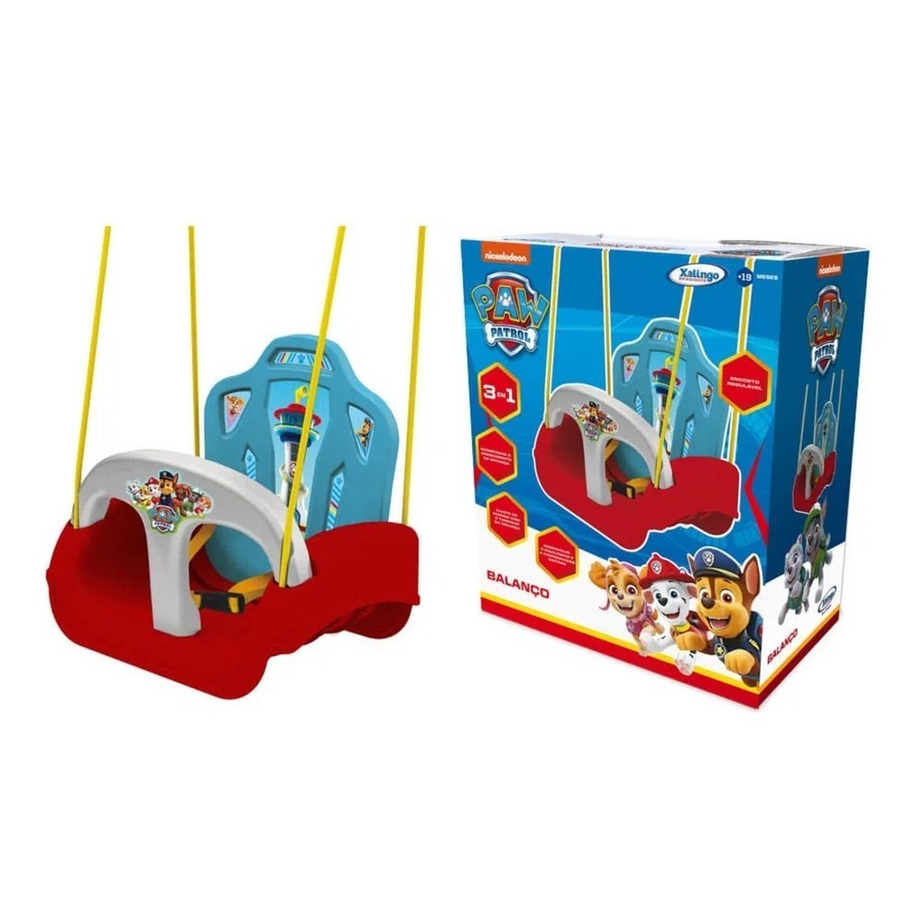 Balanço Infantil Patrulha Canina Xalingo Brinquedo Criança Presente Atividades ao Ar Livre Balance
