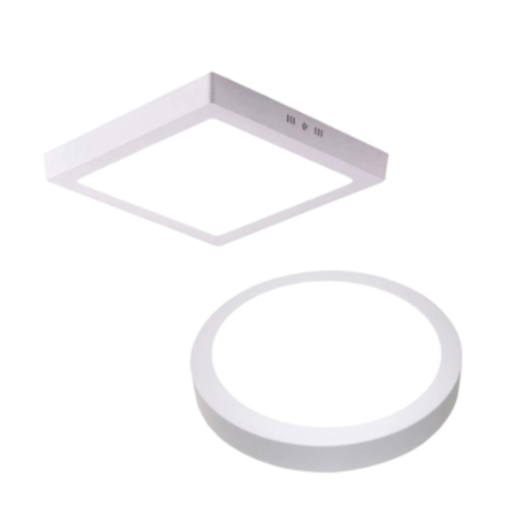 kit 6 Painel Led 12w aluminio plafon Sobrepor Quadrado ou Redondo bivolt em Oferta na Shopee