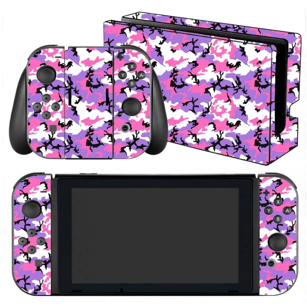 Skin Nintendo Swicht Adesivo Película Protetora Sticker Camo Lilac