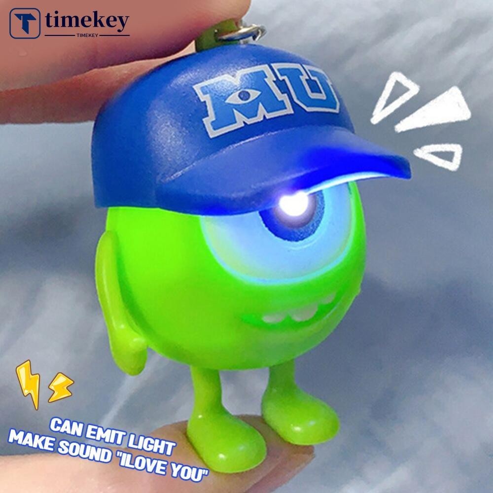 TIMEKEY Diga I Love You Sound Keychain Com Chaveiro De Luz LED Cartoon Key Chain Decoração Mochila Pingente Bonecas Casal Presentes A7G6