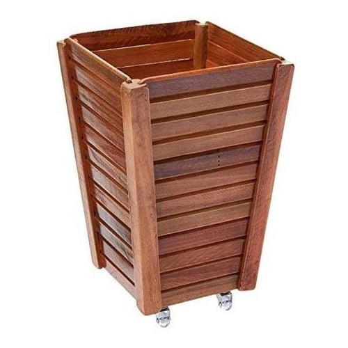 Vaso Cônico De Madeira Com Rodas 78x44cm - Alpe & Aritana