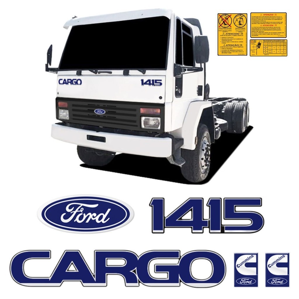 Kit Emblemas Cargo 1415 Adesivos Caminhão Ford Cummins Genérico