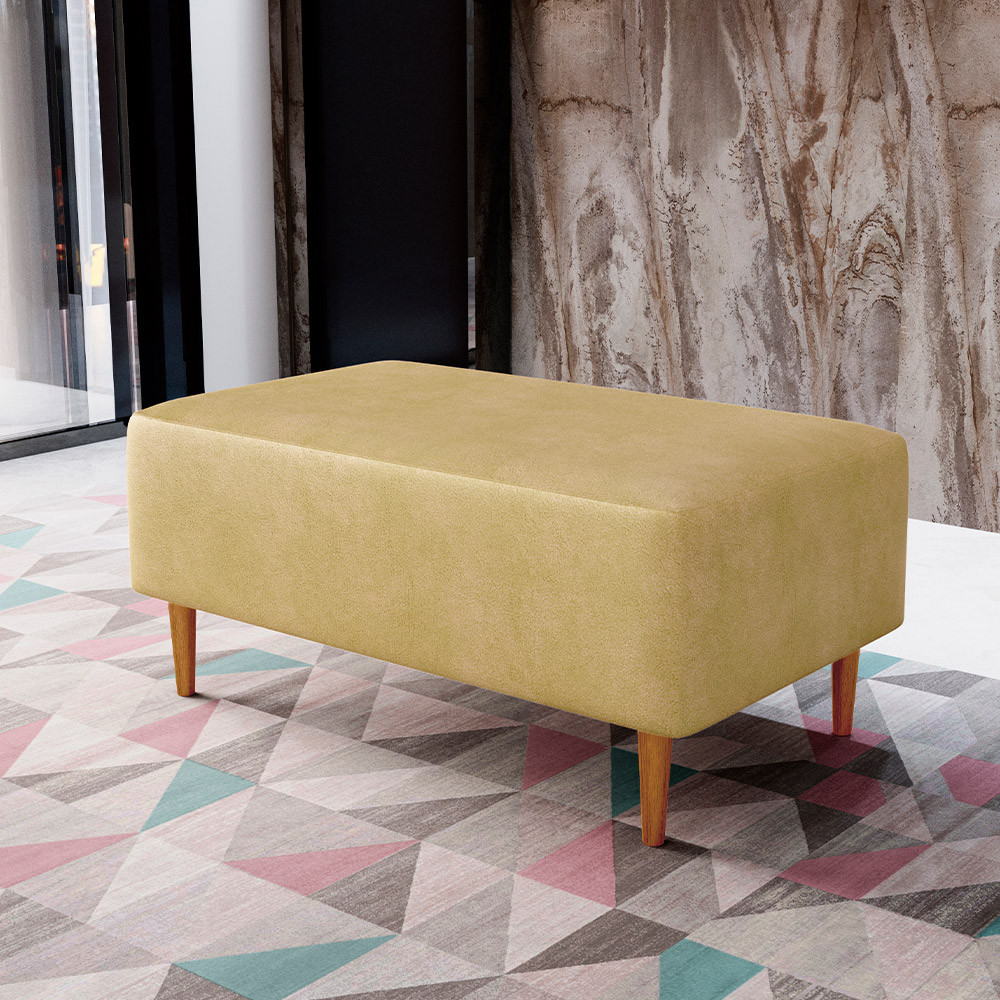 Puff Decorativo Sala de Estar Cléo W01 Pés Palito 90 cm Couríssimo Casco Fendi - Lyam Decor em Oferta na Shopee