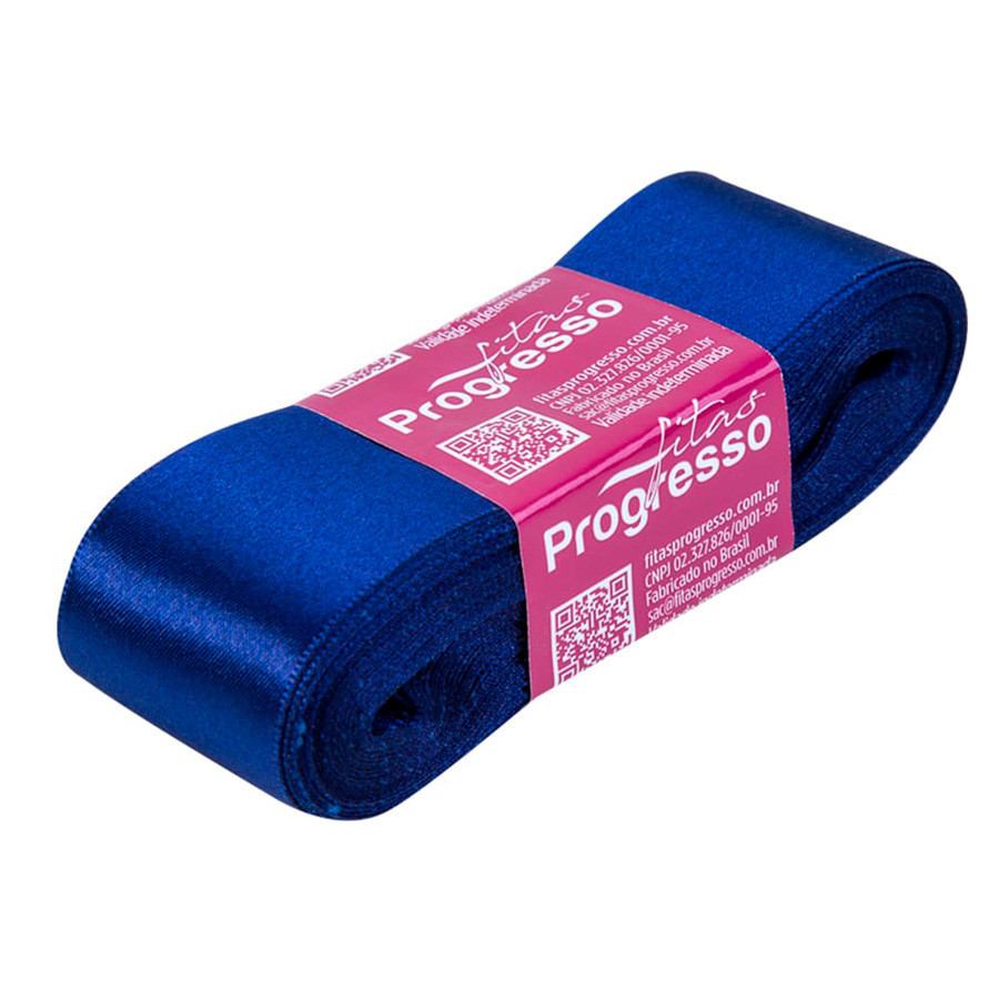 Fita de Cetim 38mm nº9 - 10m Cor 1199 Azul Bic - 1 unidade - Fitas Progresso - Rizzo - Stationery