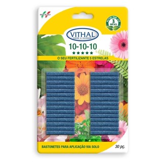 Fertilizante Bastonetes Granulado 10-10-10 Vithal - 30 Unidades Indicado Para todos Os Tipos de Plantas Verdes em Oferta na Shopee