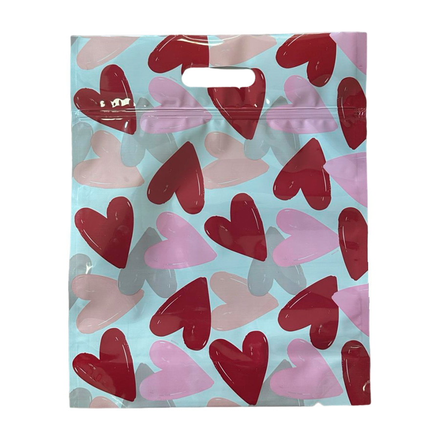 Sacola Metalizada com Zip - Corações Passione - 1 unidade - Cromus - Rizzo