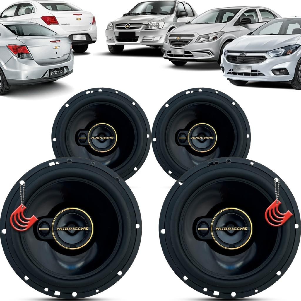 Kit Alto Falantes Dianteiros e Traseiros Chevrolet Prisma 2007 até 2019 - Hurricane Aurum 480w - Spare Parts and Accessories for Vehicles