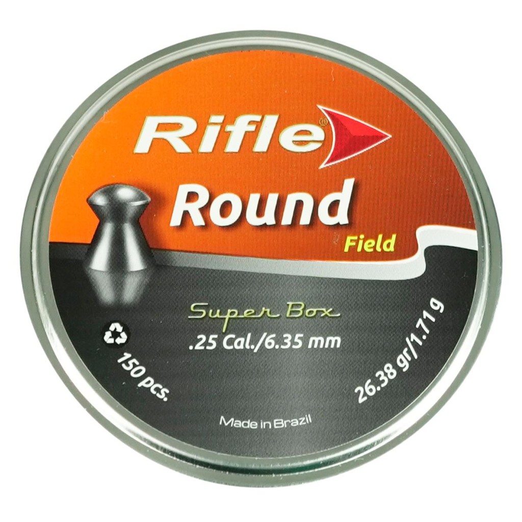 CHUMBINHO RIFLE ROUND FIELD 6,35MM 26,38GR 150UN SUPER BOX em Oferta na Shopee