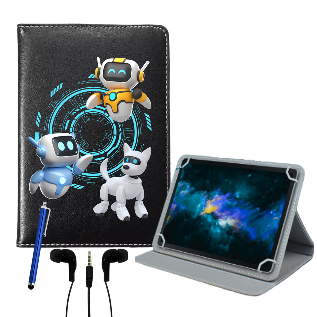 Capa Case Giratória Suporte Para Tablet Positivo Vision TAB 10 + Fone de Ouvido + Caneta Touch