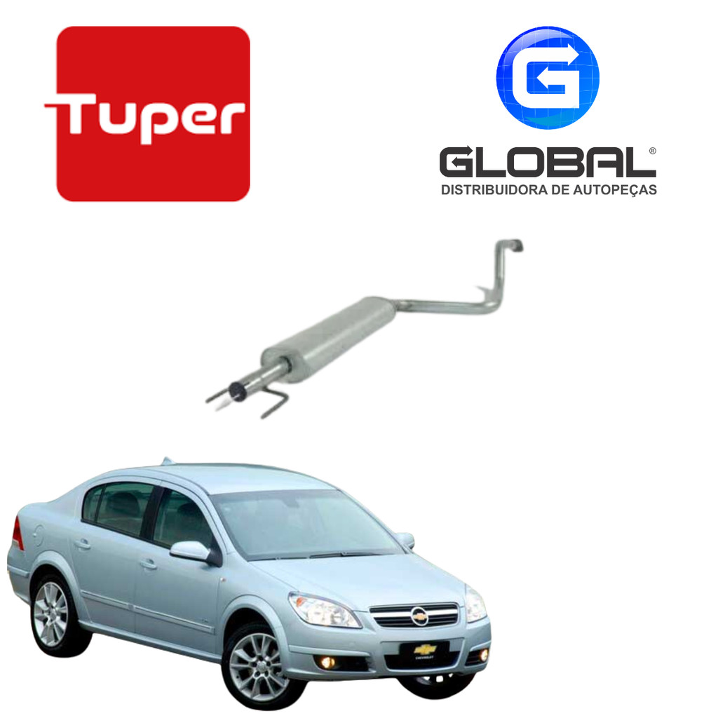 Escapamento Silencioso Intermediario Vectra Sedan 2.0 2.4 8v 16v 2007 a 2008 Original Tuper
