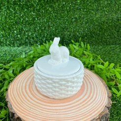 Pote Decorativo de Páscoa Bomboniere - Coelho branco - 12cm - 1 unidade - Cromus - Rizzo
