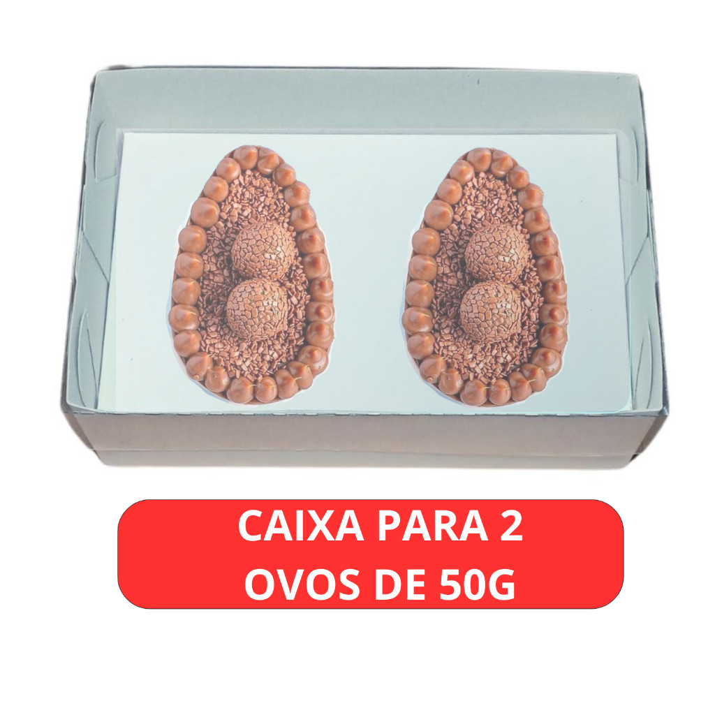 Caixa Para Ovo De Colher Para  2 Ovos De 50g Degustação