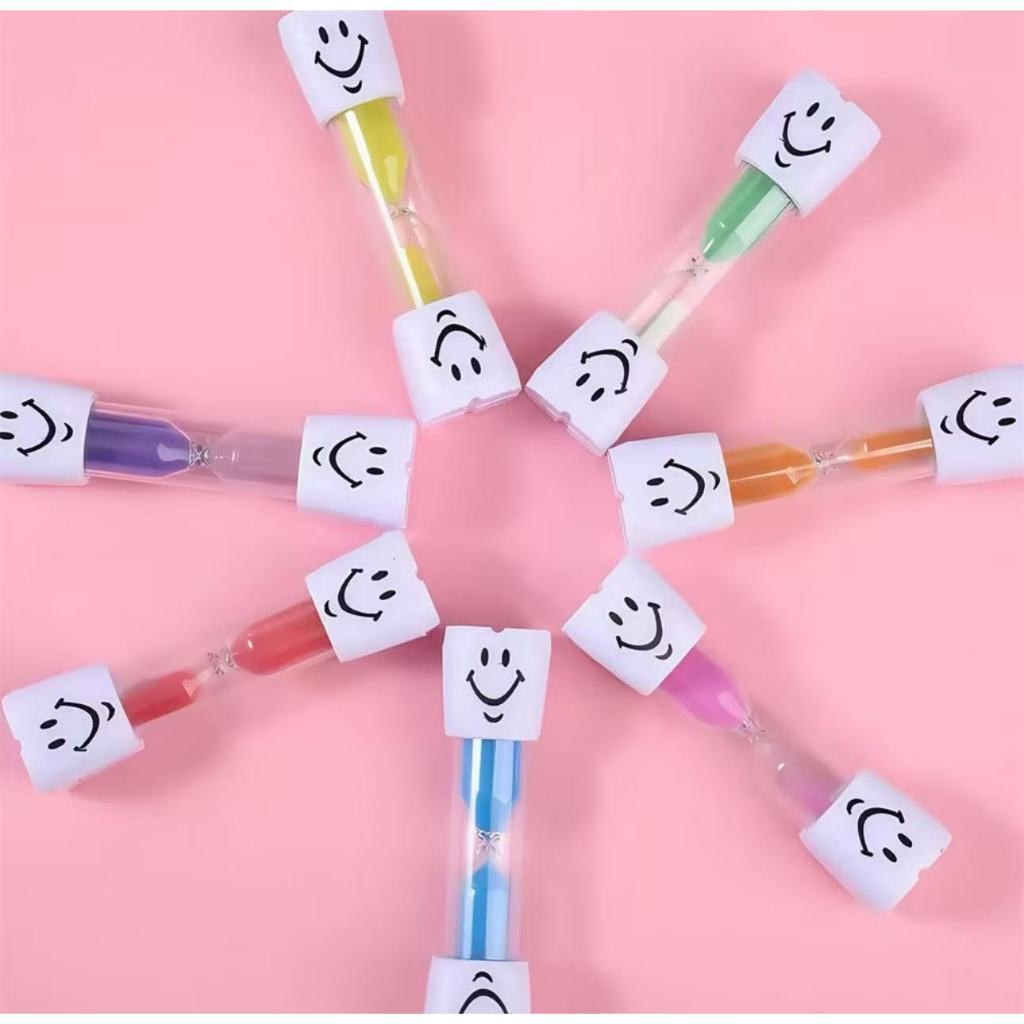 Ampulheta Educativa 3 minutos relógio de areia Smiley colorido Ampulheta / Temporizador / Decoração