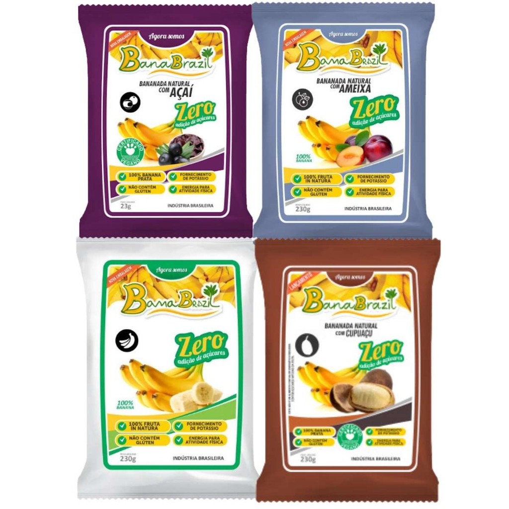 Bananinha Zero Açúcar Cupuaçu-Açaí-Ameixa-Natural C/40un 23g